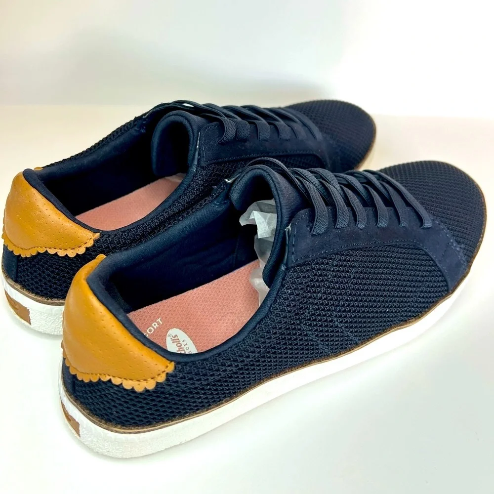 Dr Scholls Womens Size 7.5 Seaside Sneakers Shoes Comfort Slip On Low‎ Top Navy
